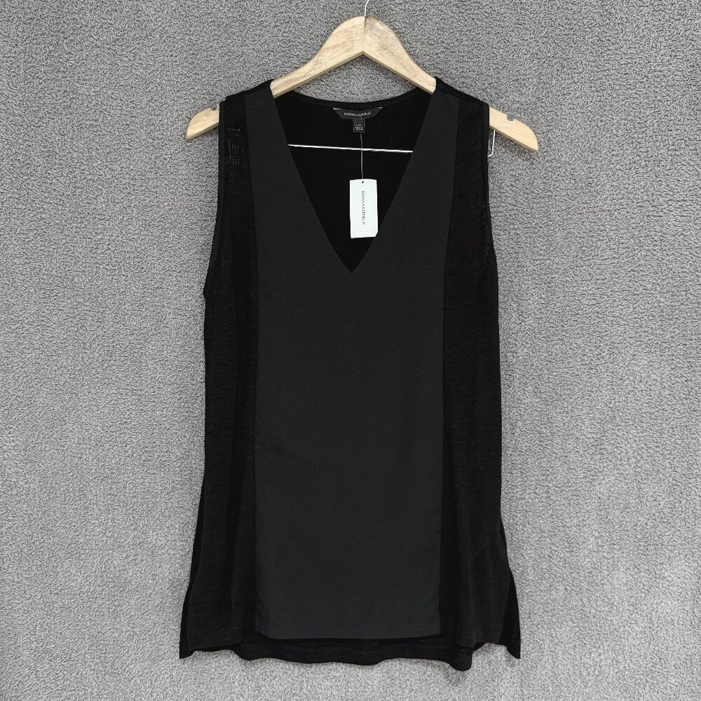 Banana Republic Mixed Media linen sleeveless top / tank - Picture 2 of 4